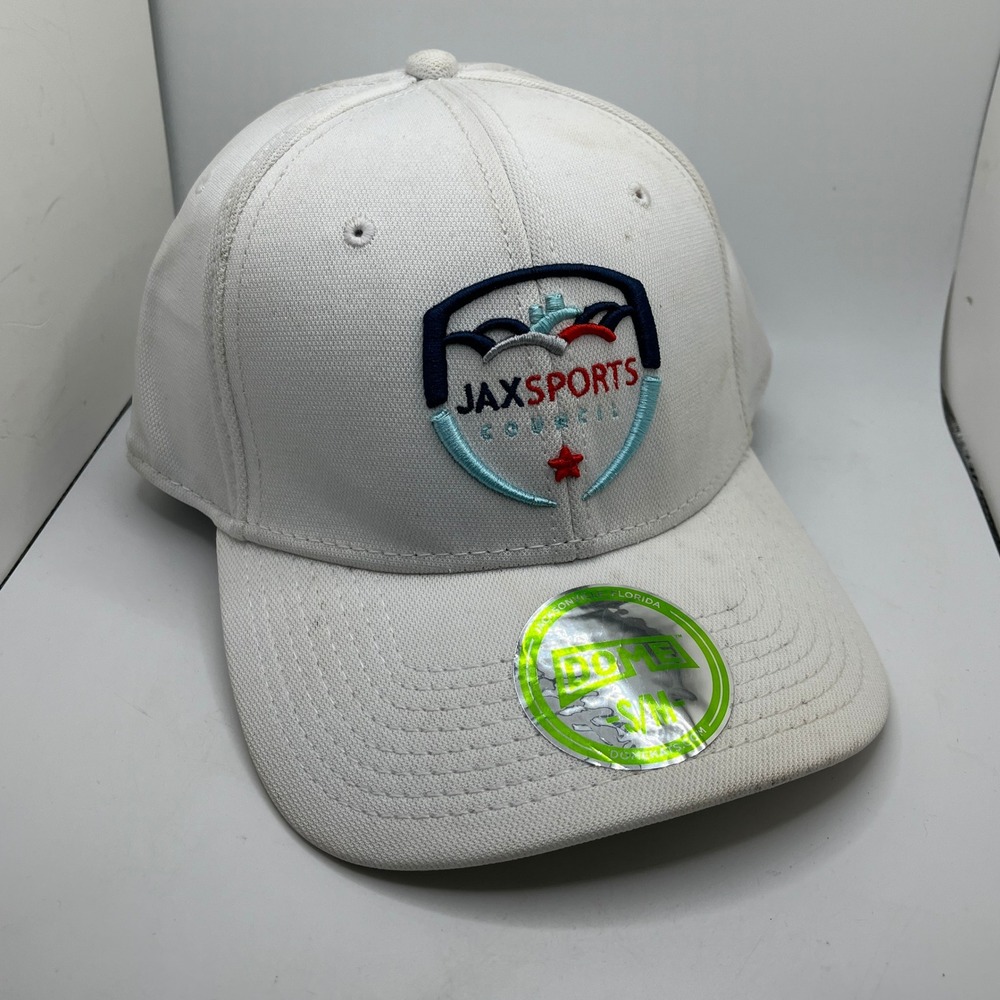Dome Hats‎ Jax Sports Council Jacksonville Florida Baseball Cap White S/M